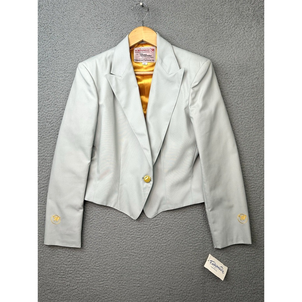 NWT Vintage Northwest Airlines Uniform Jacket Disney ImageMaker Gray Blazer 6T